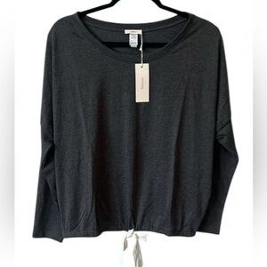 Eberjey Gisele Heather Grey Slouchy Tee Long Sleeve